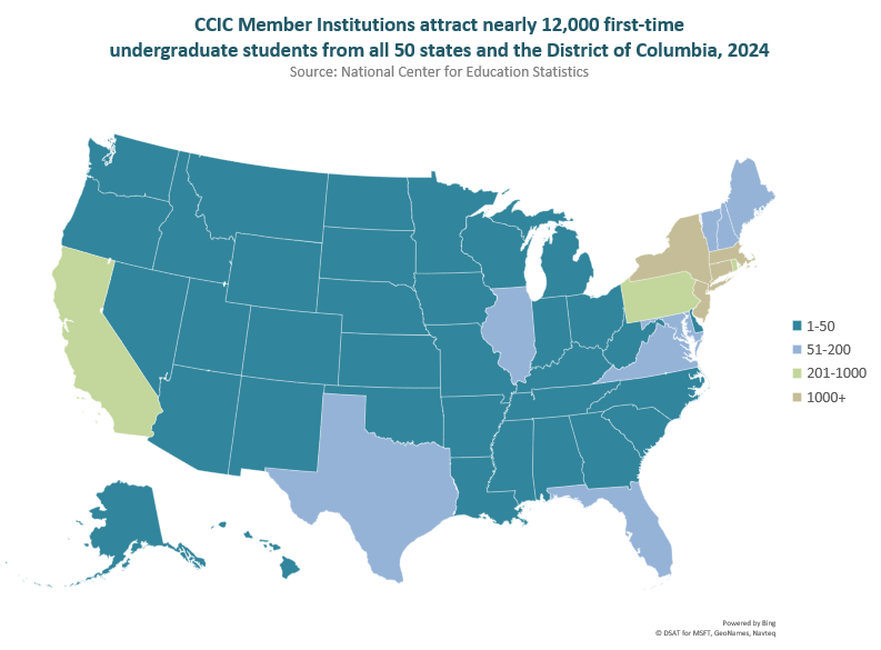 Thumbnail showing screenshot of CCIC Member Institutions Attract Students from 50 States | Fall 2024 PDF